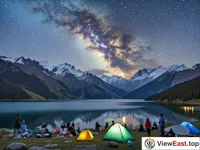 Starry Night over Tianchi's Serene Waters