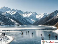 Frozen Tianchi and Majestic Snowy Mountains