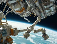 Tiangong Space Station's Robotic Arm at Work