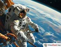 Astronaut Maintaining CSST in Space