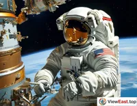 Astronaut Maintains EP Satellite in Space