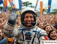 Astronauts Greeted by Cheers and Celebrations