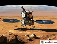 Tianwen-1 Lander Descending on Mars