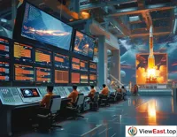 China Space Command Monitors Rocket Launch