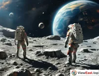 Astronauts Conduct Lunar Experiments