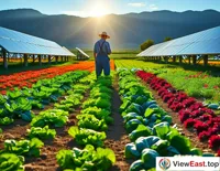 Organic Vegetable Garden with Solar Panels